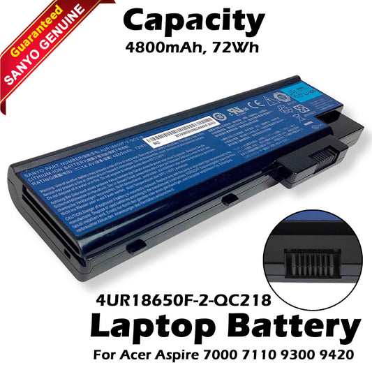 Acer Aspire 7000 7110 9300 9420 8-Cell Li-Ion 4800mAh 11.1V Battery BT.00803.018