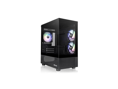 View 170 TG ARGB Black Micro-ATX Case; 3x120mm ARGB Fans included; Supports Up t