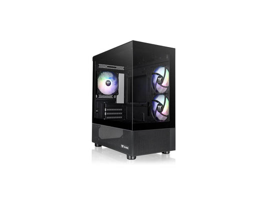 View 170 TG ARGB Black Micro-ATX Case; 3x120mm ARGB Fans included; Supports Up t