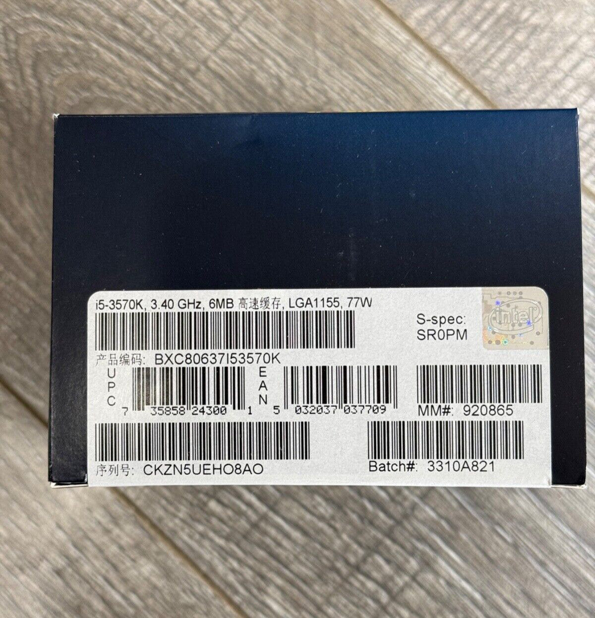 NEW RETAIL Intel BXC80637I53570K SR0PM Core i5-3570K Processor 6M Cache 3.40GHz