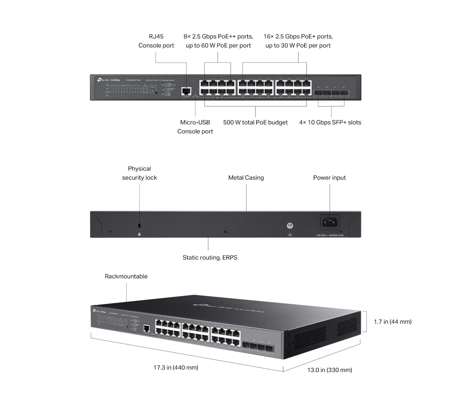 TP-Link SG3428XPP-M2 | Omada 24-Port 2.5Gbps L2+ Managed PoE++ Switch | 4* SFP+