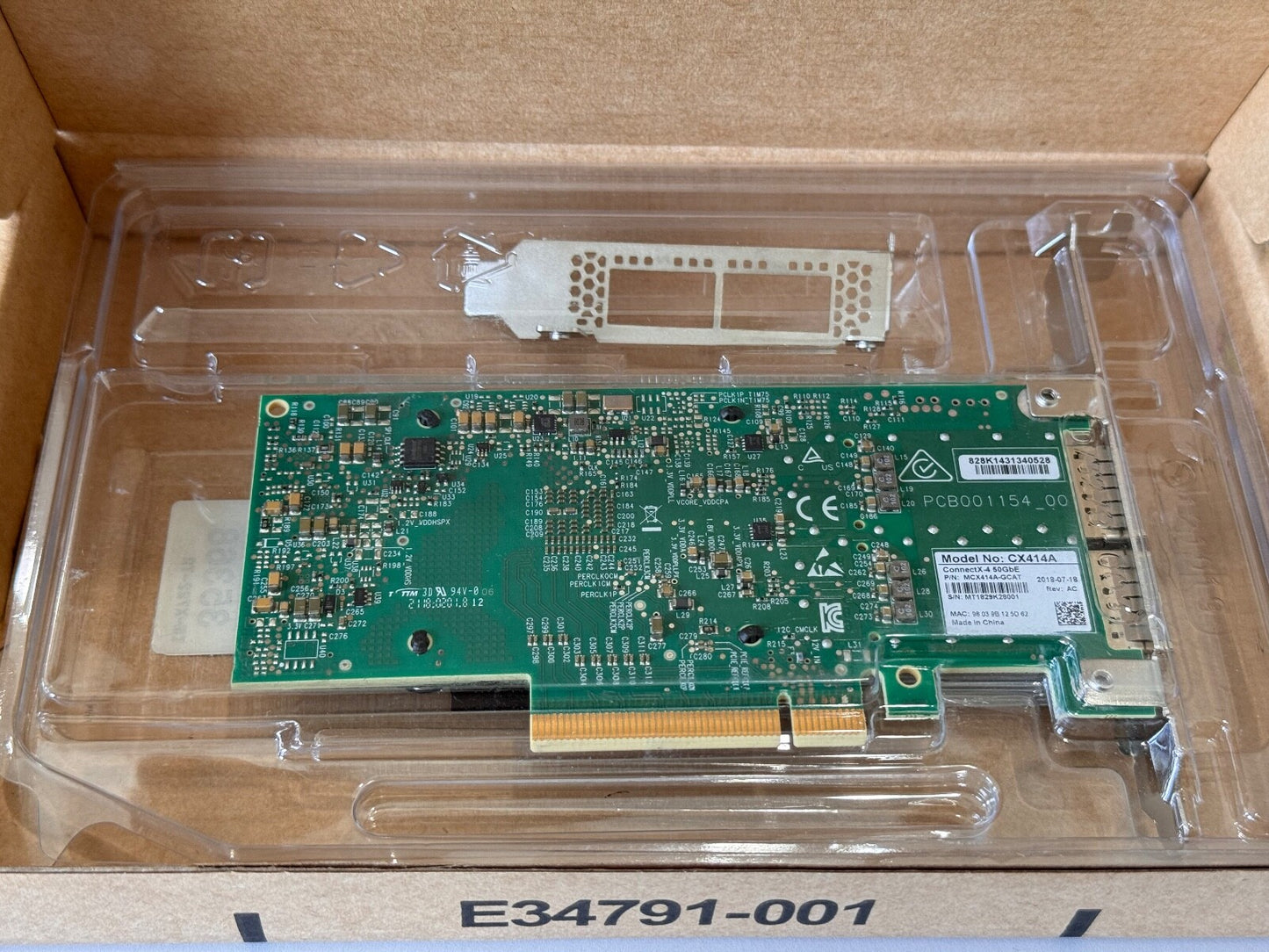 MELLANOX MCX414A-GCAT ConnectX-4 CX414A EN 2 port QSFP28 50GbE Network HBA