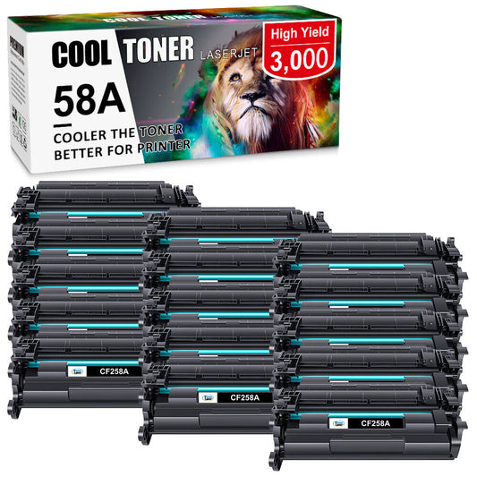 15x No Chip CF258A 58A Toner Compatible with HP LaserJet Pro M404dn M428 M428fdw