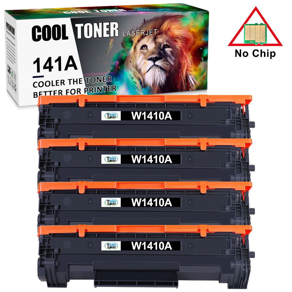 4 PACK W1410A 141A Black Toner Compatible with HP LaserJet M110w M140we No Chip
