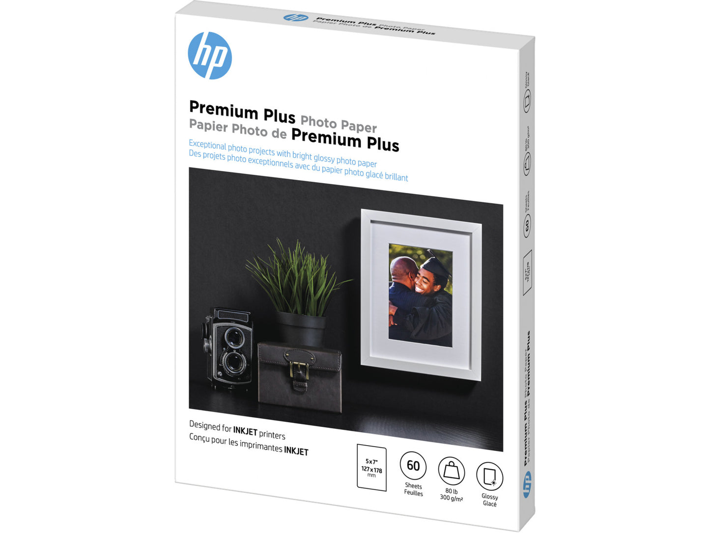 HP Premium Plus Glossy Photo Paper | 60 Sheets | 5 x 7 in | CR669A