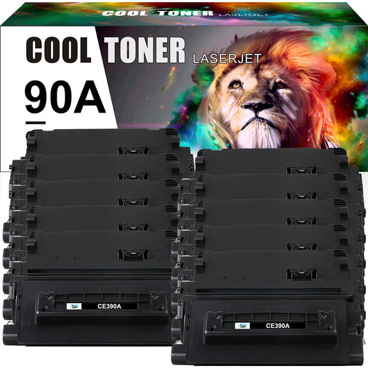 10x Black Toner Compatible with HP CE390A 90A LaserJet 600 M601 M602 M4555 MFP