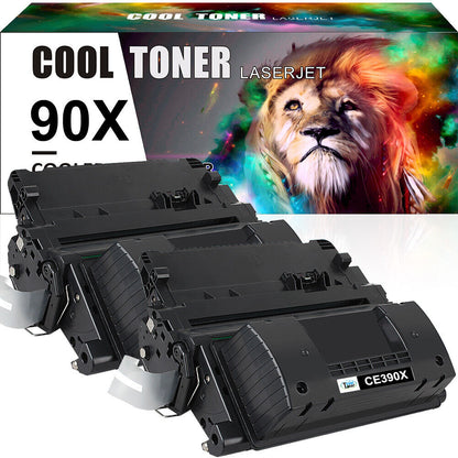 2PK CE390X Black Toner Compatible with HP 90X LaserJet Enterprise M4555 MFP