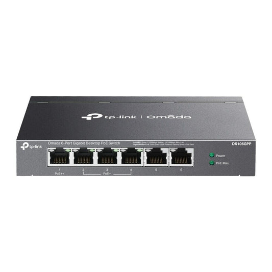 TP-Link DS106GPP | Omada 6-Port Gigabit Unmanaged PoE++ Desktop Switch |