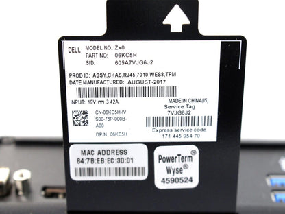 Dell Wyse 7010 Thin Client AMD G-T56N 1.65GHz 4GB RAM 32GB SSD WES8 RJ-45 6KC5H