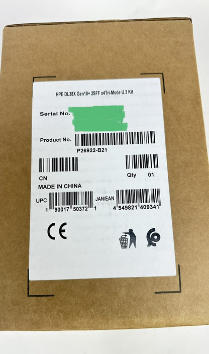 HPE DL38x Gen10 Plus&V2 2SFF x4 Tri-mode Front/Rear Tertiary Drive Cage Kit U.3