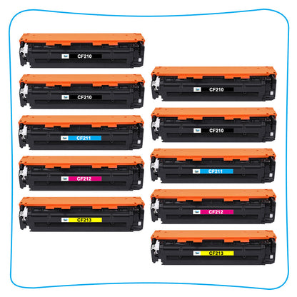 10PK Toner Compatible with HP CF210X 131X LaserJet Pro 200 Color M251nw M276nw