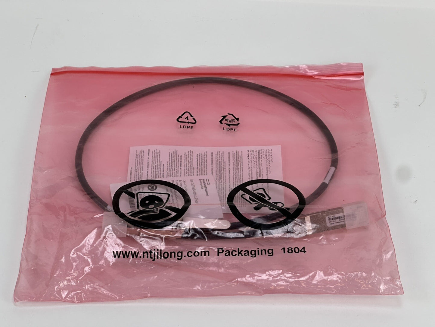 New HPE JH234A X242 40G QSFP+ to QSFP+ 1m Direct Attach Copper Cable DAC