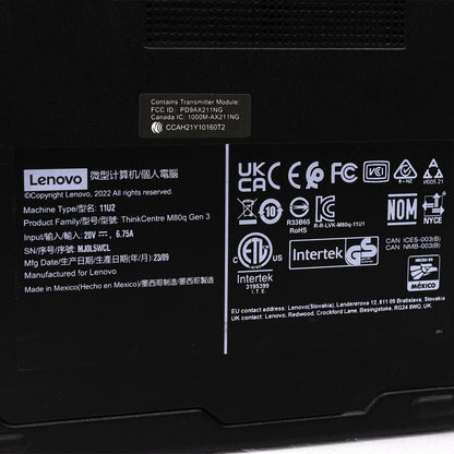 Lenovo ThinkCentre M80q G3 Tiny PC WiFi i7-12700T 1.40GHz 16GB 512GB SSD Win 11