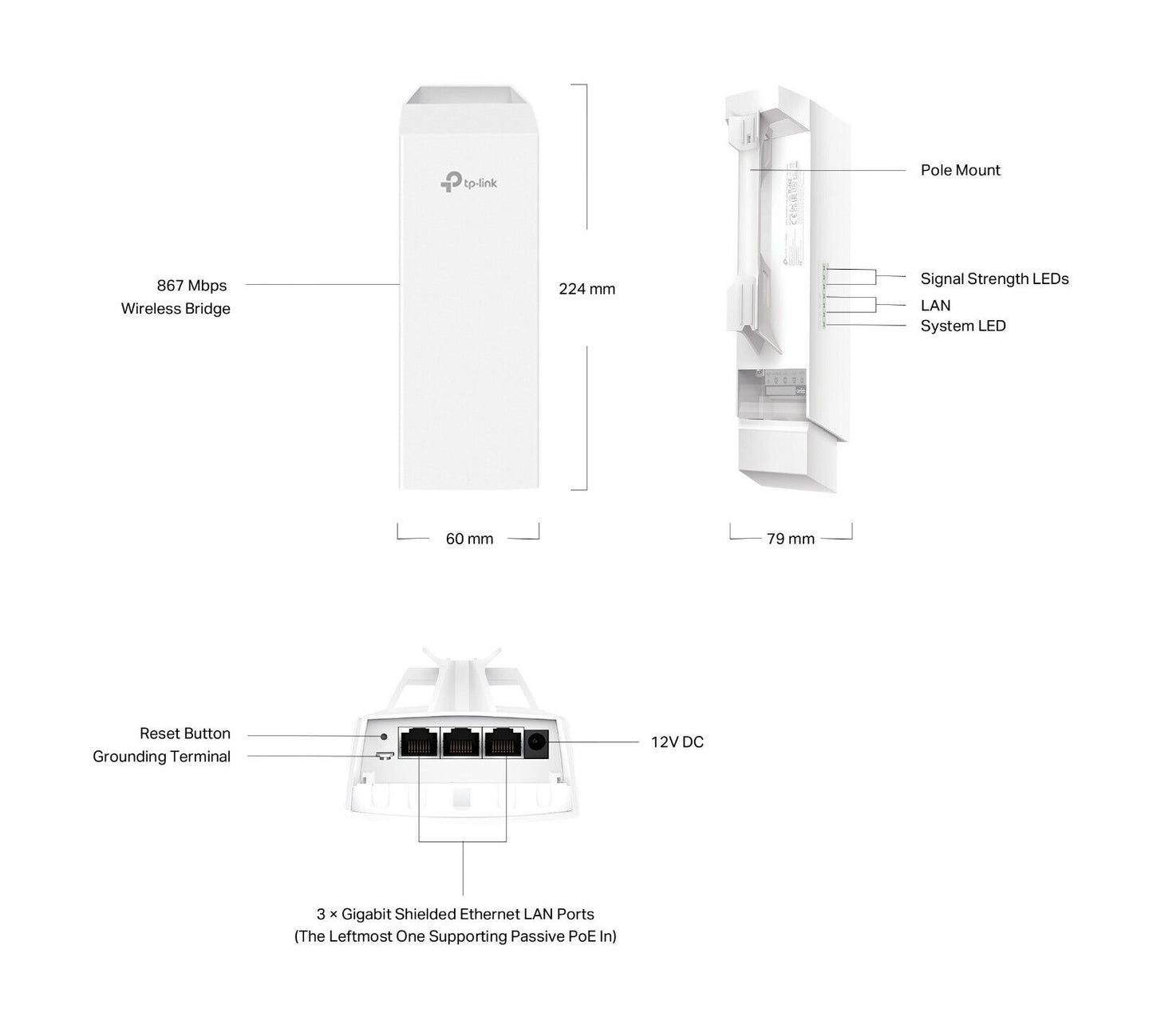 TP-Link EAP215-Bridge Kit | 5GHz Long-Range Indoor Outdoor Access Point / Bridge