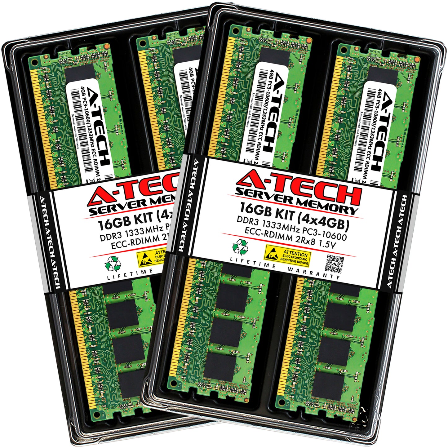 16GB(4X 4GB) DDR3 ECC REG. 2Rx8 PC3 1333 Memory For DELL PowerEdge T310, R310 (NOT FOR HOME PC)