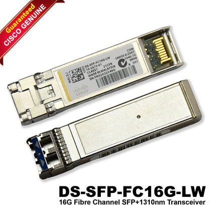 Lot of 2 Cisco 16GbE LW FC SMF 1310nm LC 10km SFP+ Transceiver DS-SFP-FC16G-LW