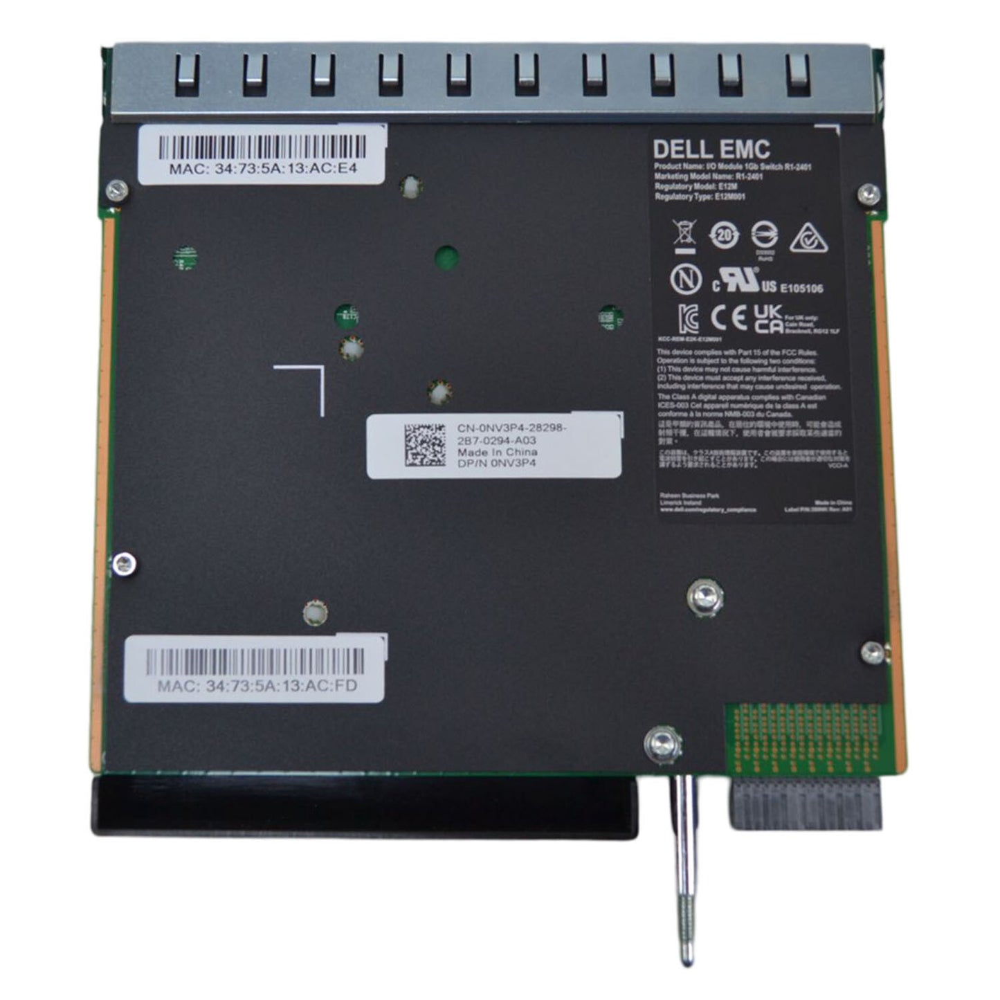 Dell PowerEdge VRTX Chassis R1-2401 8-Port 1GB Ethernet Switch Module NV3P4