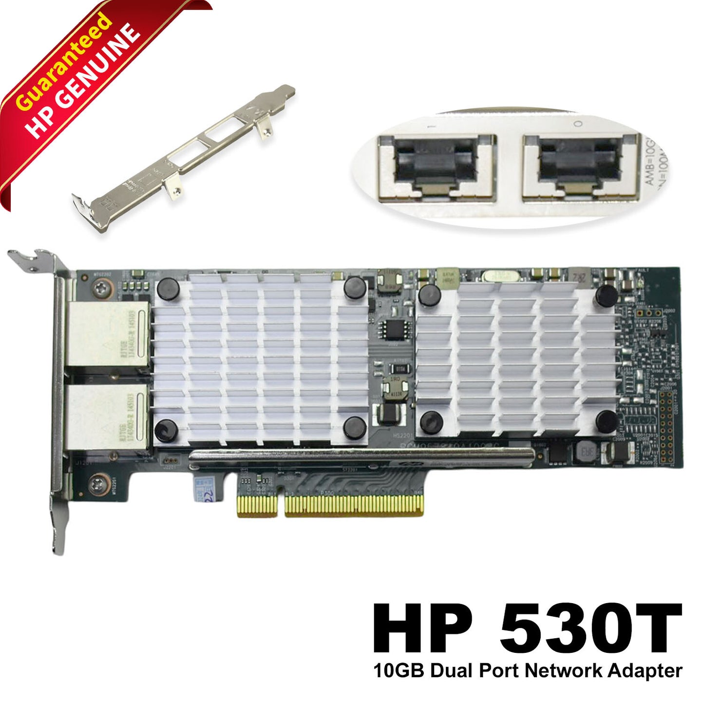 HP 530T 10Gb 2-Port PCIe Ethernet Adapter Low-Profile Card 656596-B21 656594-001