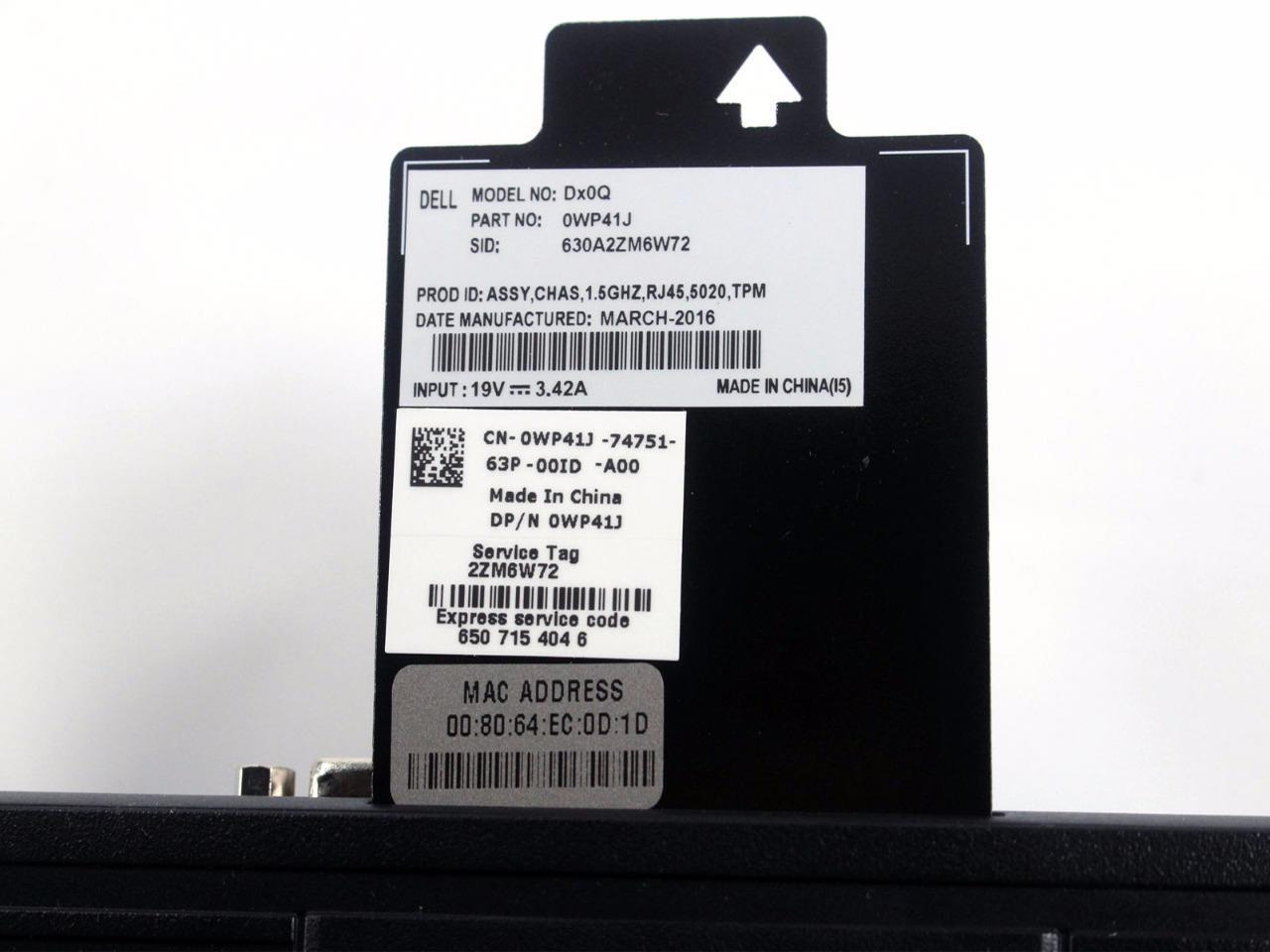 Dell Wyse 5020 DX0Q 1.5GHz RJ-45 Quad-core DDR3 SDRAM Thin Client WP41J