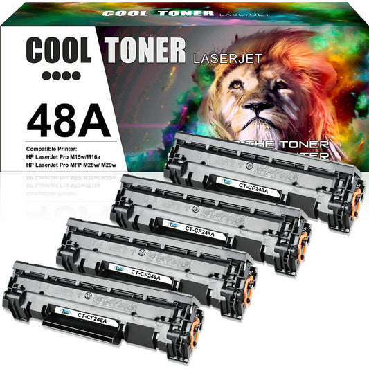 4PK CF248A 48A Toner Cartridge For HP LaserJet Pro M15a M15w M29a M29w Printer
