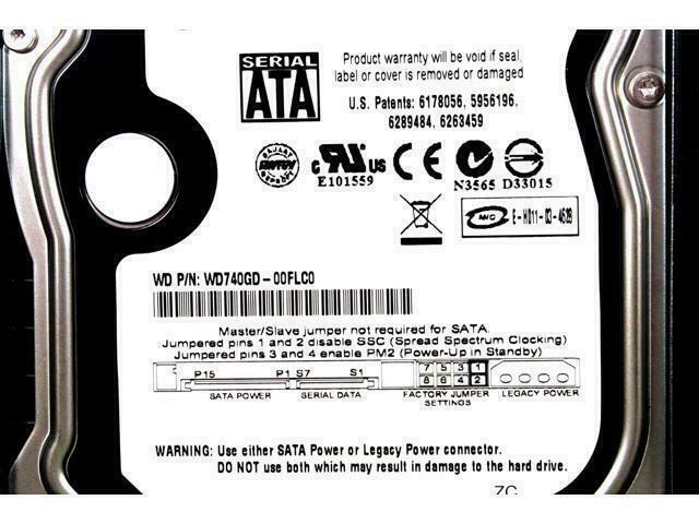 Lot of 3 Western Digital w/Raptor 74GB10000RPM WD740GD-00FLC0 T953J