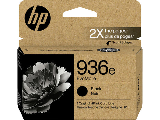 HP 936e EvoMore Black Original Ink Cartridge, 2,500 pages, 4S6V6LN
