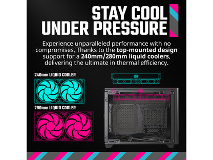Cooler Master NR200P V2 Mini-ITX 18L PC Case, Top-Mount 240mm|280mm Liquid Coole