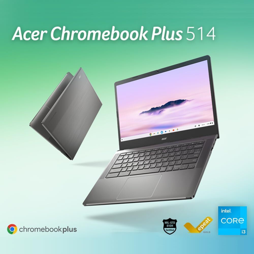 New Acer Chromebook Plus 514 14" FHD Touch Core i3-N305 8GB 512GB Cam Chrome OS