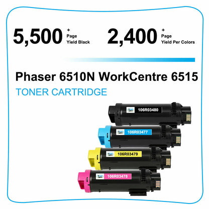 16PK-4Set High Yield Toner Cartridge Fits Xerox Phaser 6510 N WorkCentre 6515dni