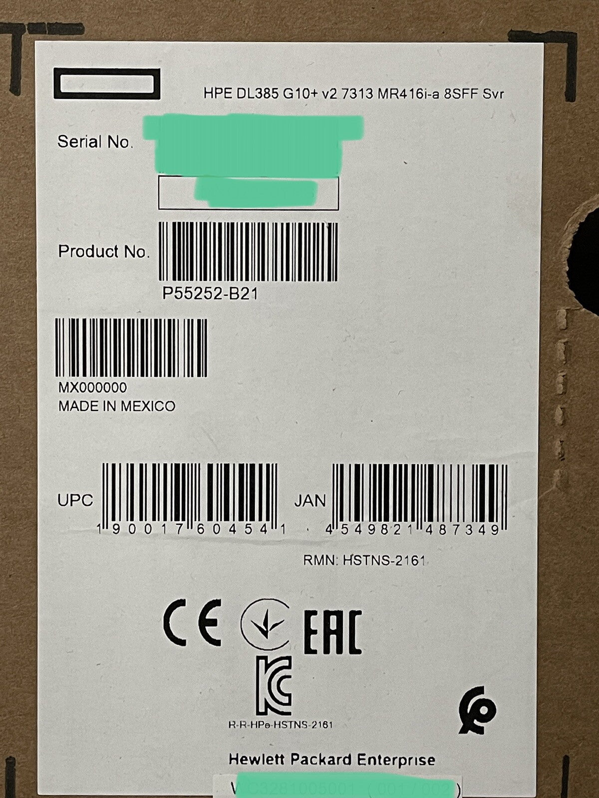 HPE DL385 Gen10+Plus V2 EPYC 7313 32GB RAM 8xSFF MR416i-a 800W PSU SATA/SAS/NVMe (NOT FOR HOME PC)