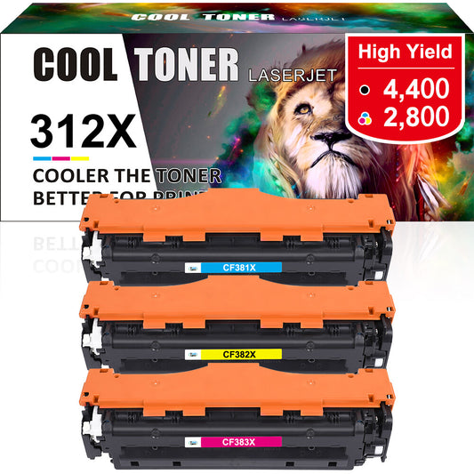 3 CF381A 382A 383A CF380X Toner Compatible With HP LaserJet M476dn M476dw M476nw