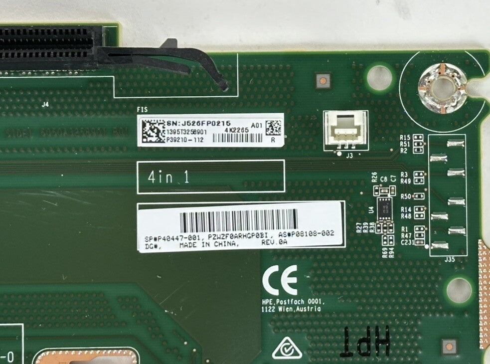 HPE ProLiant DL38X Gen10+ PCIe 4.0 x16 Tertiary Riser P24034-001 P40447-001 SPS