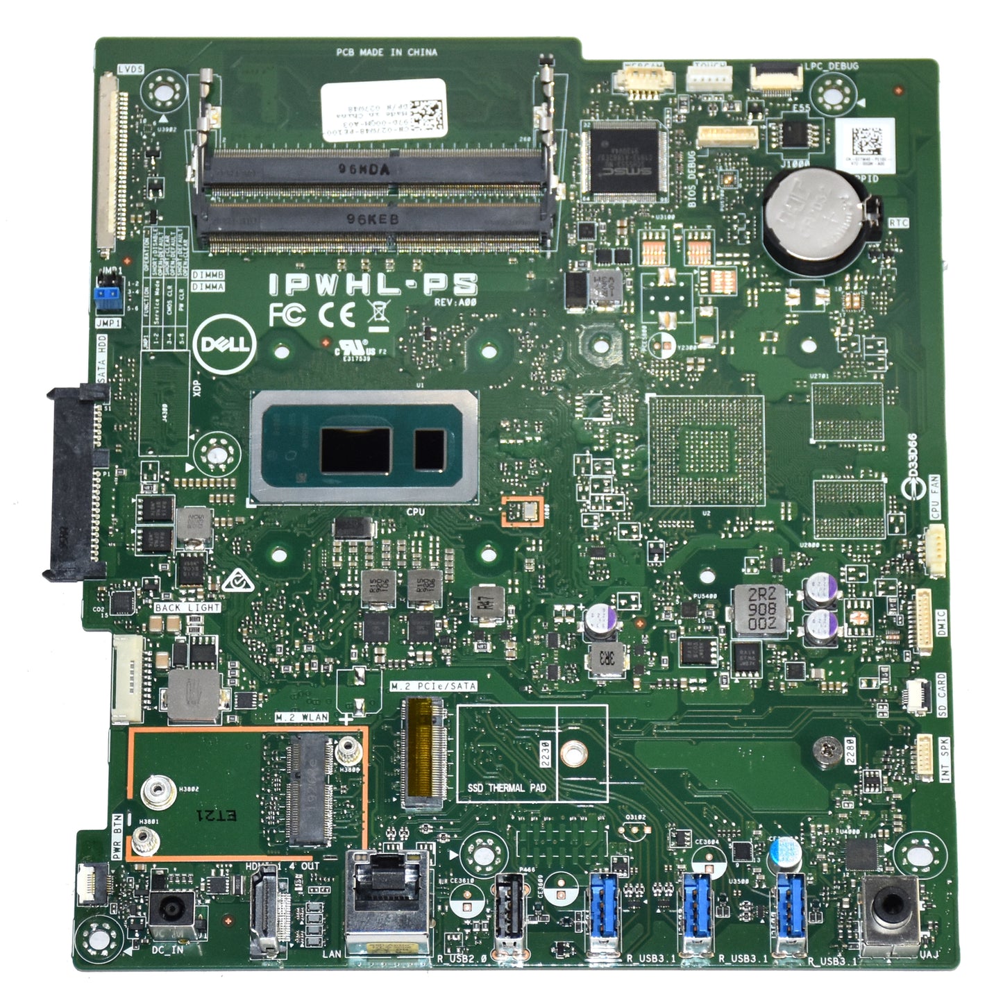 Dell Inspiron 3280 3480 Motherboard i3-8145U 2.1GHz Dual-Core IPWHL-PS 27W48