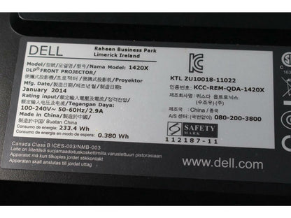 Dell 1420X DLP 2700 Lumens 1024 x 768 XGA Projector Without Lamp J871Y-NO LAMP