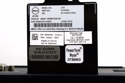 Dell Wyse Zx0-Z90D7 Thin Client Z90D7 1.65GHz 16GB Flash 4GB RAM ES 0XNP82-XNP82