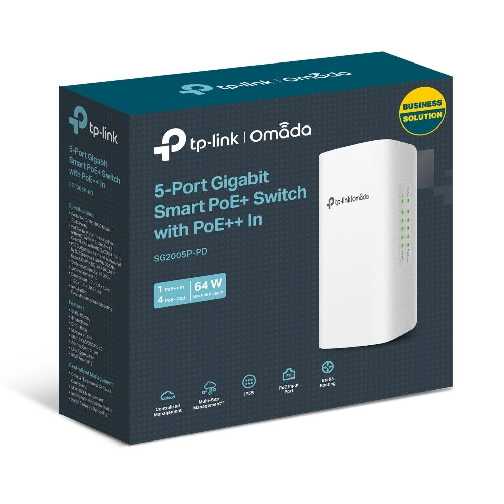 TP-Link SG2005P-PD | Omada 5-Port Gigabit Smart Switch | 1* PoE++ | 4* PoE+