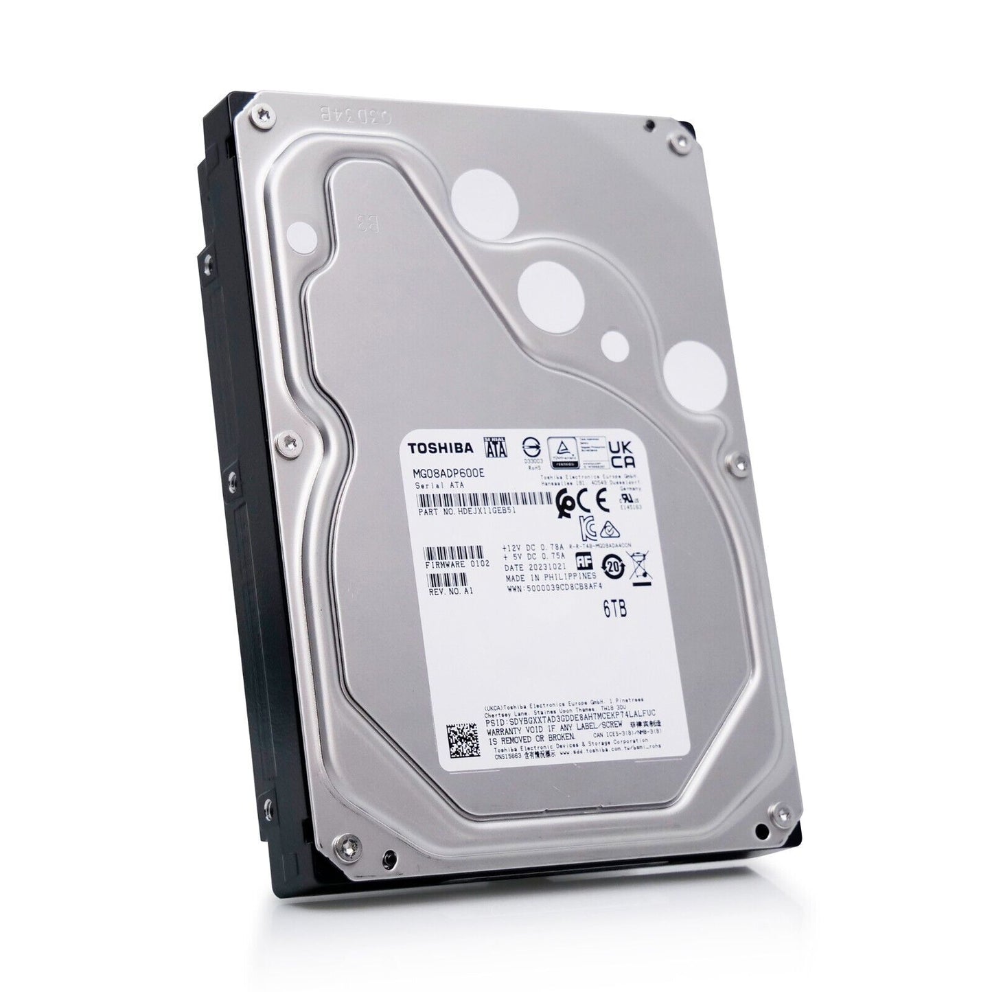 Toshiba MG08 6TB 7.2K RPM SATA 6Gb/s 3.5" Enterprise HDD - MG08ADP600E