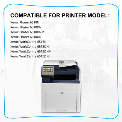 Toner Compatible With Xerox WorkCentre 6515DN Phaser 6510DNI (BK&Color, 12 Pack)