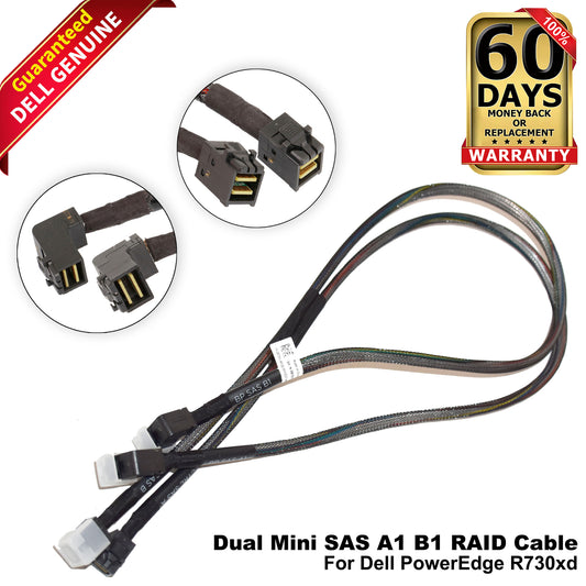 Dell PowerEdge R730xd 24 Bay Dual Mini SAS A1 B1 RAID Cable 8T05V (NOT FOR HOME PC)