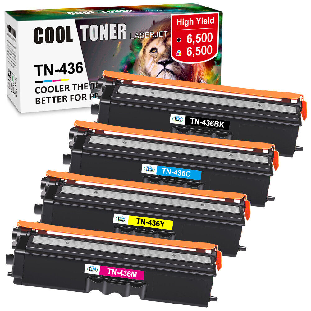 4 Pack TN-436 Toner TN433 Compatible for Brother HL-L8360CDWT L9310CDW L8900CDW