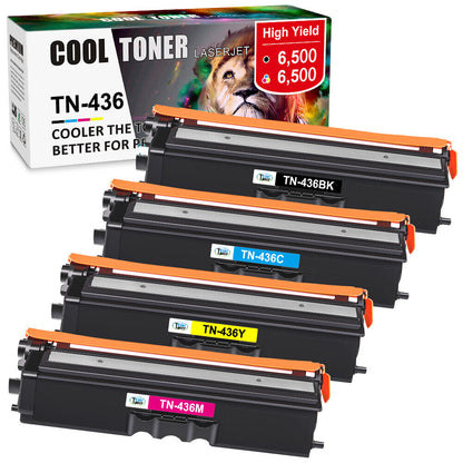4 Pack TN-436 Toner TN433 Compatible for Brother HL-L8360CDWT L9310CDW L8900CDW