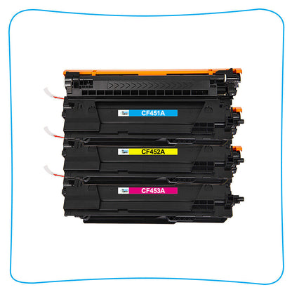 3PK Color Toner CF451A CF452A CF453A Compatible with HP 655A M681f M652dn M653dn