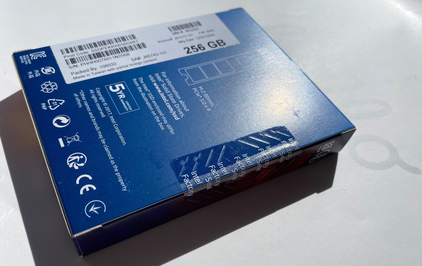 FACTORY INTEL SSDPEKKW256G8XT SSD 760P SERIES 256GB M.2 80MM, PCIE 3.1 x4, 3D2