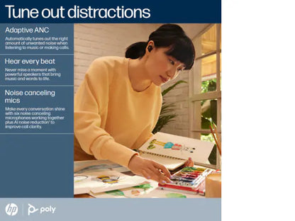 Poly Voyager Free 20 Black Earbuds +Basic Charge Case