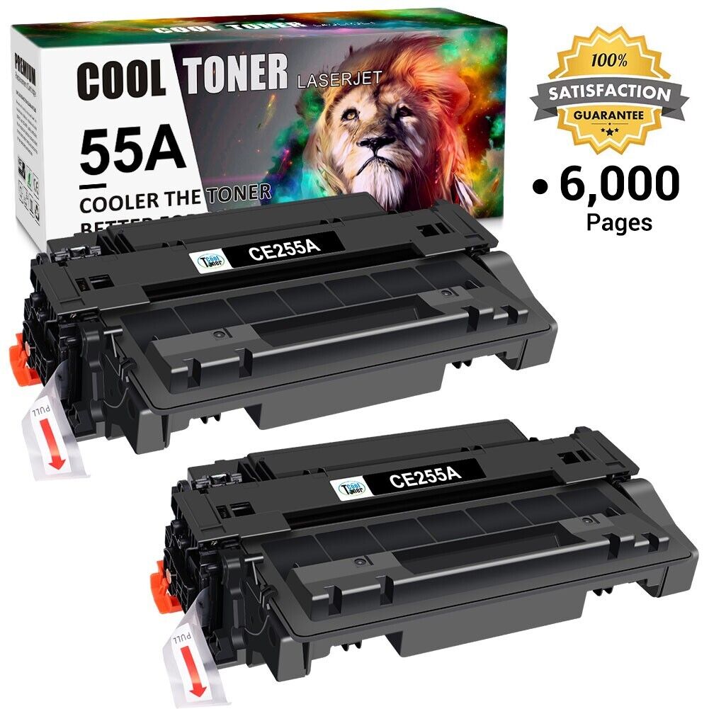 2PK CE255A 55A Toner Cartridge For HP 55A LaserJet MFP M525f P3015 M525dn M521dn