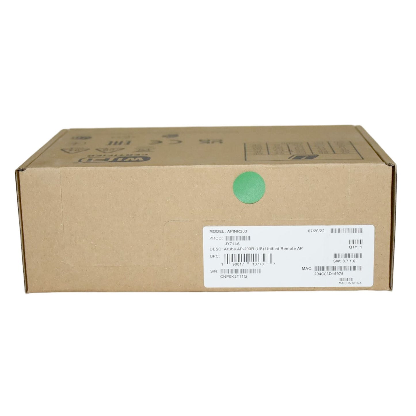 HPE AP-203RP Dual-Band 5GHz Wireless Access Point Wall-mount APINP203 JY714A