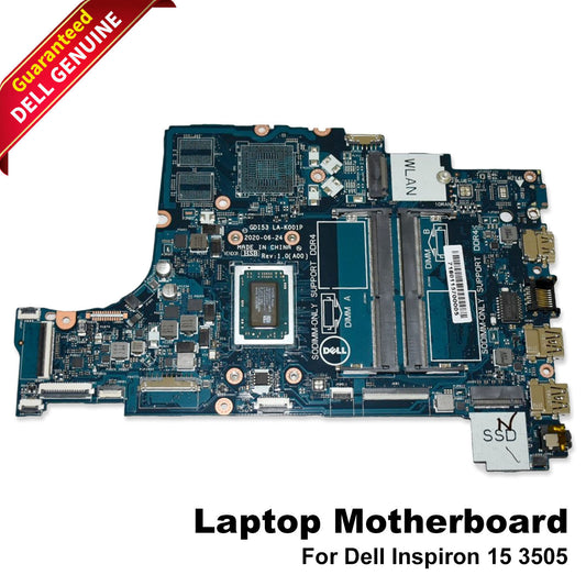 Dell Inspiron 15 3505 Motherboard AMD R5-3500U 2.1 GHz DDR4 LA-K001P GWD64 GD153