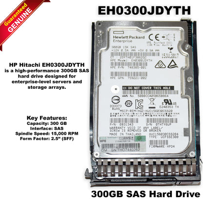 HP ProLiant G8 G9 EH0300JDYTH 300GB SAS 12Gb/s 15K 2.5" HDD with Tray 748385-001 (NOT FOR HOME PC)