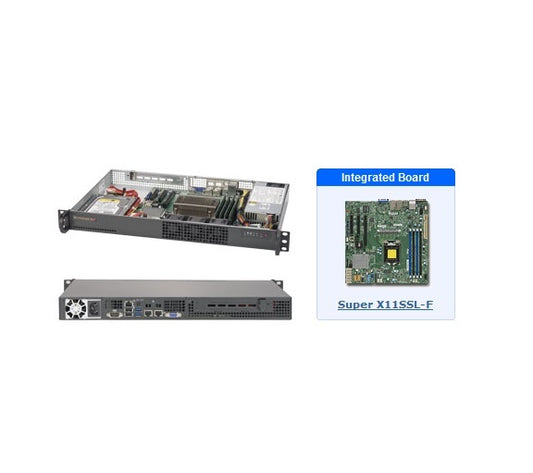 SuperMicro SYS-5019S-L 1U Server with X11SSL-F Motherboard