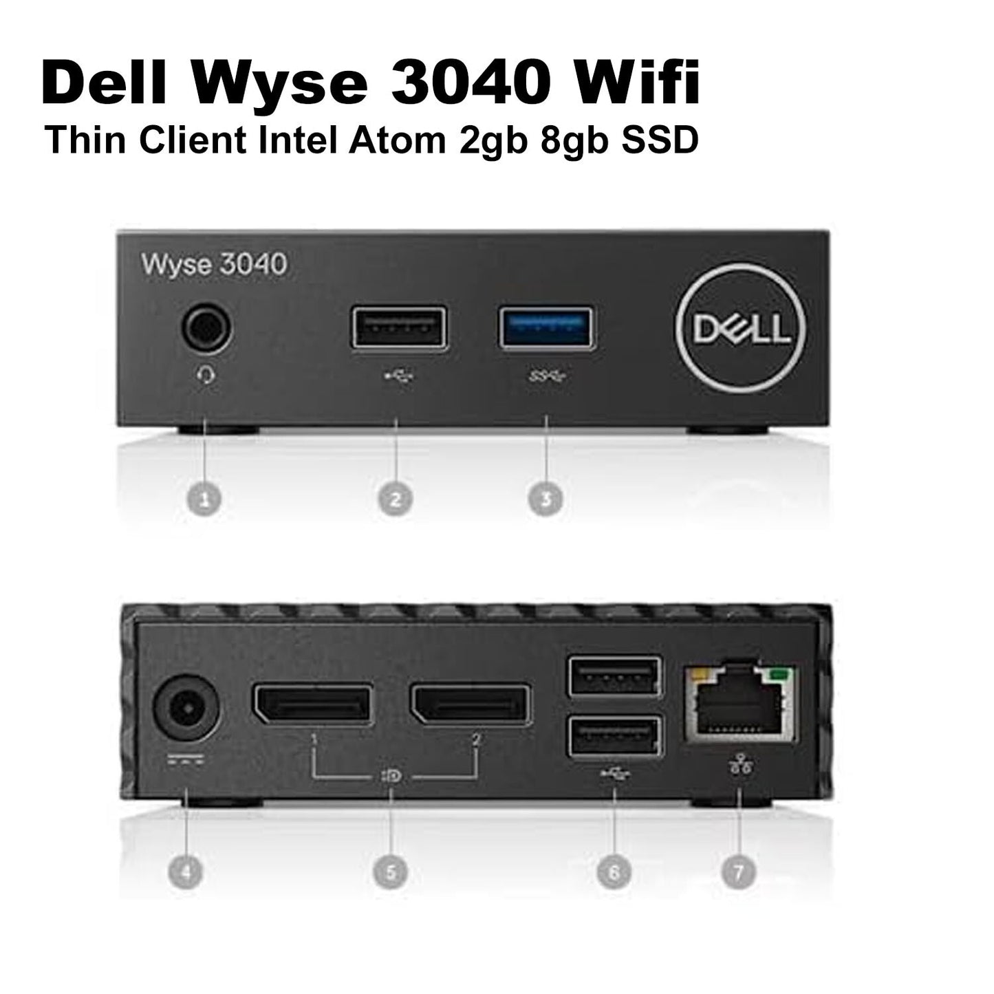 Dell Wyse 3040 ThinOS 8.6 2GB RAM 8GB SSD Intel Atom X5-Z8350 1.44GHz 3YX35